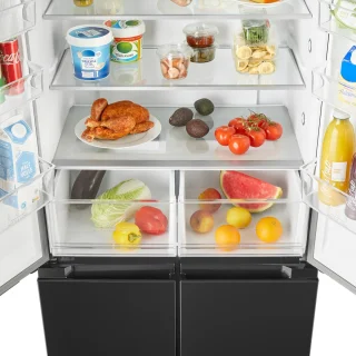 Inventum SKV4178B Amerikaanse koelkast 4-deurs zwart 474L