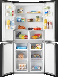 Inventum SKV4178B Amerikaanse koelkast 4-deurs zwart 474L