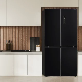 Inventum SKV4178B Amerikaanse koelkast 4-deurs zwart 474L