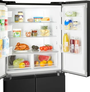 Inventum SKV4178B Amerikaanse koelkast 4-deurs zwart 474L
