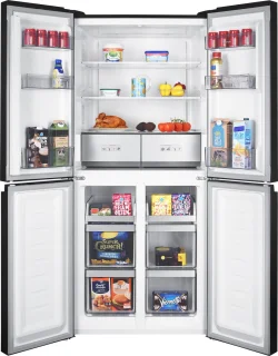 Inventum SKV4180B Amerikaanse koelkast 4-deurs zwart 466L