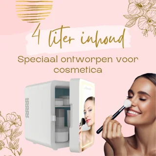Jambo® Skincare Mini Koelkast 4L Wit met Spiegel