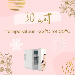 Jambo® Skincare Mini Koelkast 4L Wit met Spiegel