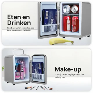 Kaaiman® Cosmetische Mini Koelkast 4L Zilver