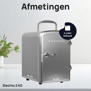 Kaaiman® Cosmetische Mini Koelkast 4L Zilver