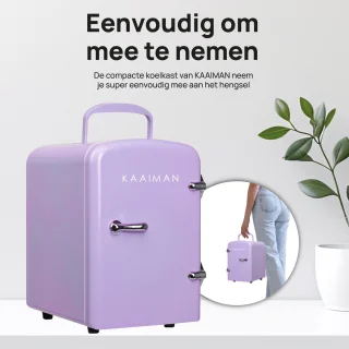 Kaaiman® Mini Koelkast 4L - Cosmetische Koelkast Paars