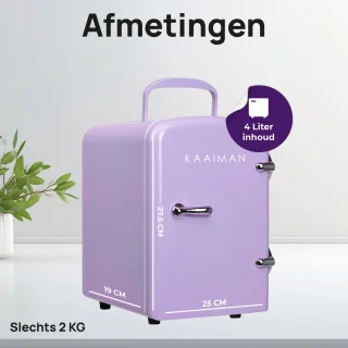 Kaaiman® Mini Koelkast 4L - Cosmetische Koelkast Paars