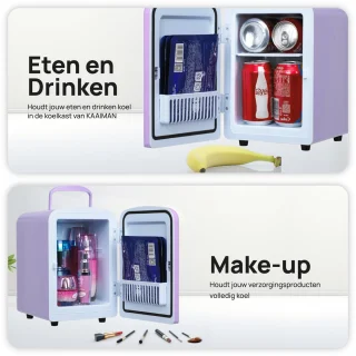 Kaaiman® Mini Koelkast 4L - Cosmetische Koelkast Paars