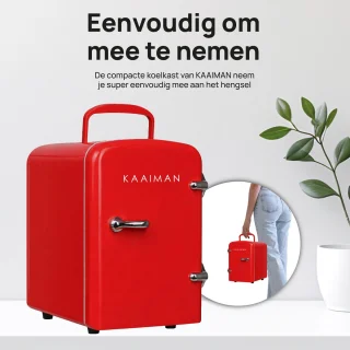 Wat vinden we goed aan de Kaaiman® Mini Koelkast 4L - Cosmetische Koelkast - Rood