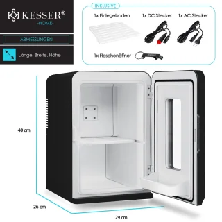KESSER K-MKS-2076 Mini-koelkast 15L Zwart