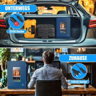 KESSER® Mini Koelkast 15L Tafelmodel 220-240V/12V Marineblauw