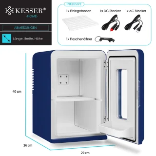 KESSER® Mini Koelkast 15L Tafelmodel 220-240V/12V Marineblauw
