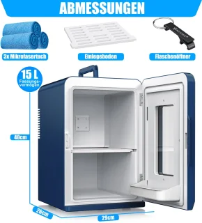 KESSER® Mini Koelkast 15L Tafelmodel 220-240V/12V Marineblauw