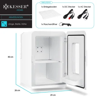KESSER® Mini Koelkast 15L Tafelmodel ACA DC 12V Wit