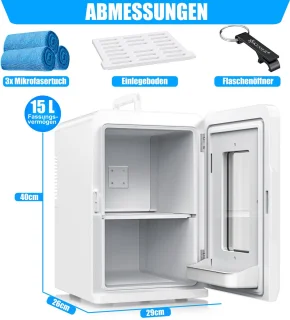 KESSER® Mini Koelkast 15L Tafelmodel ACA DC 12V Wit