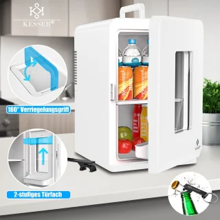 KESSER® Mini Koelkast 15L Tafelmodel ACA DC 12V Wit