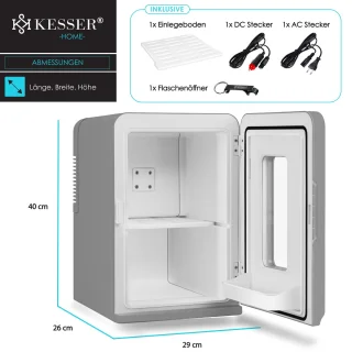 KESSER® Mini Koelkast 15L Tafelmodel Donkergrijs