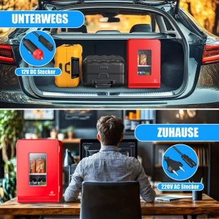 KESSER® Mini Koelkast 15L Tafelmodel Rood AC/DC