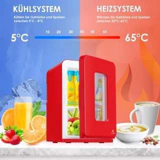 KESSER® Mini Koelkast 15L Tafelmodel Rood AC/DC