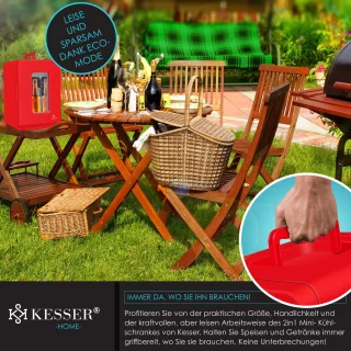 KESSER® Mini Koelkast 15L Tafelmodel Rood AC/DC