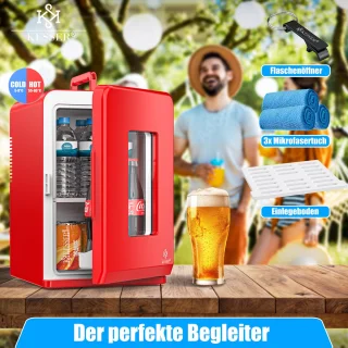 KESSER® Mini Koelkast 15L Tafelmodel Rood AC/DC