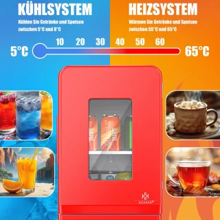 KESSER® Mini Koelkast 15L Tafelmodel Rood AC/DC