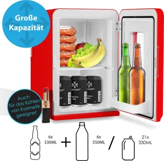 KESSER® Mini Koelkast 15L Tafelmodel Rood AC/DC