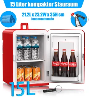 KESSER® Mini Koelkast 15L Tafelmodel Rood AC/DC