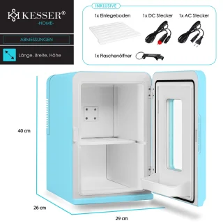 KESSER Tafelmodel Koelkast 15L Lichtblauw AC DC