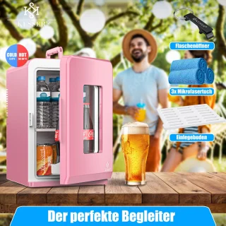 KESSER® Tafelmodel Mini Koelkast 15L Roze AC/DC