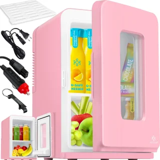 KESSER® Tafelmodel Mini Koelkast 15L Roze AC/DC