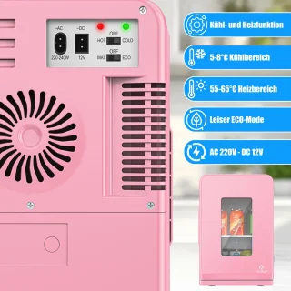KESSER® Tafelmodel Mini Koelkast 15L Roze AC/DC