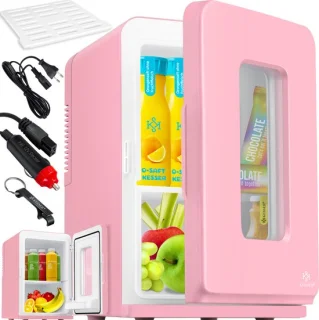 KESSER® Tafelmodel Mini Koelkast 15L Roze AC/DC