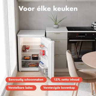 KitchenBrothers Koelkast 127L Tafelmodel Wit