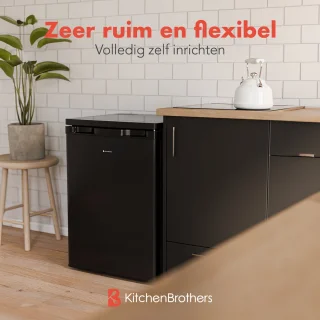 KitchenBrothers Koelkast 127L Tafelmodel Zwart