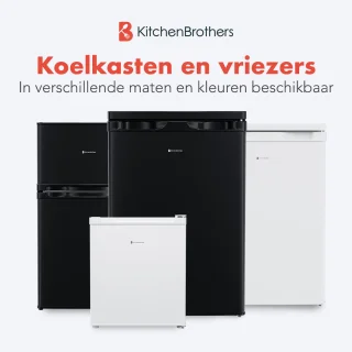 KitchenBrothers Koelkast 127L Tafelmodel Zwart