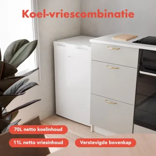 KitchenBrothers Koelkast 81L Tafelmodel Wit