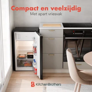 KitchenBrothers Koelkast 81L Tafelmodel Zwart