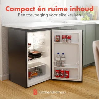 KitchenBrothers Koelkast 88L Tafelmodel Zwart