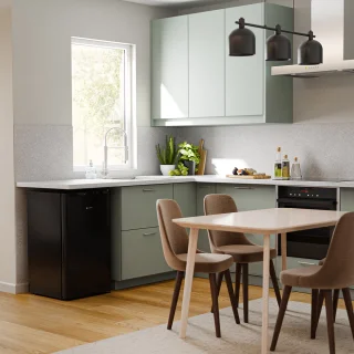 KitchenBrothers Koelkast 88L Tafelmodel Zwart