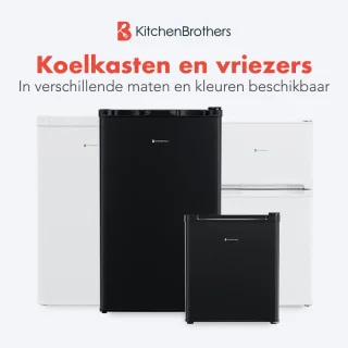 KitchenBrothers Koelkast 88L Tafelmodel Zwart