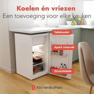 KitchenBrothers Koelkast 88L Vrijstaand Wit