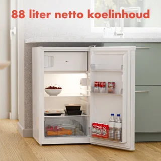 KitchenBrothers Koelkast 88L Vrijstaand Wit