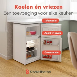 KitchenBrothers Koelvriescombinatie 85L Wit