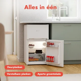 KitchenBrothers Koelvriescombinatie 85L Wit