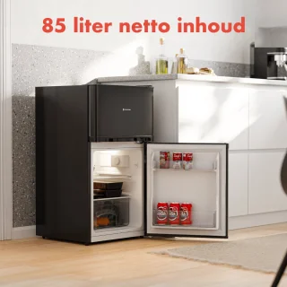 KitchenBrothers Koelvriescombinatie 85L Zwart