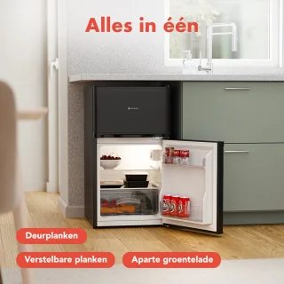 KitchenBrothers Koelvriescombinatie 85L Zwart