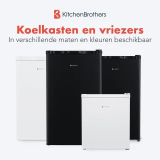KitchenBrothers Koelvriescombinatie 88L Zwart