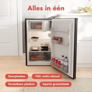 KitchenBrothers Koelvriescombinatie 88L Zwart