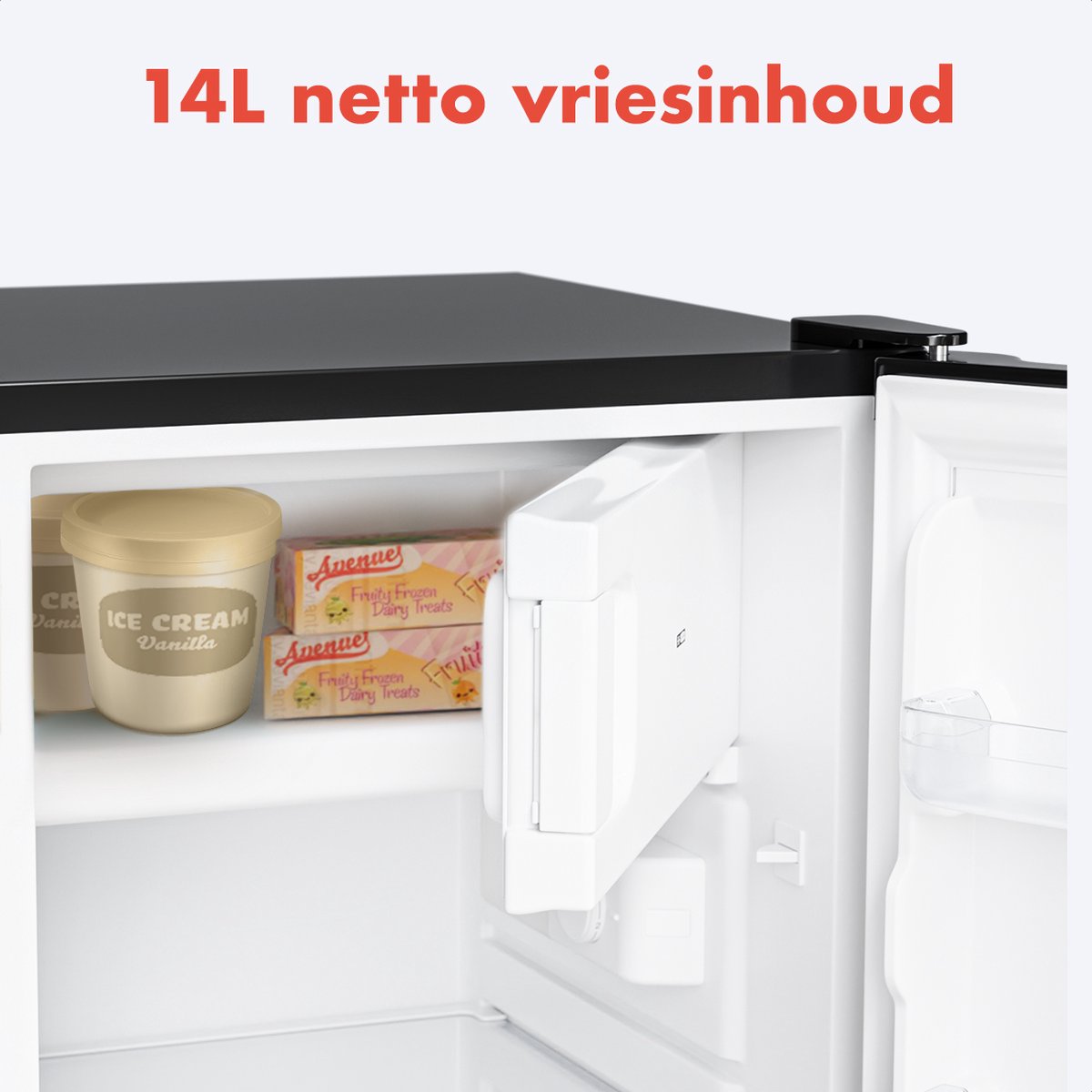 KitchenBrothers Koelvriescombinatie 88L Zwart